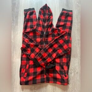 U2SKIIN Ultra Soft Plaid Hooded PJS Zipper Warm Jumpsuit Size 2XL NWT